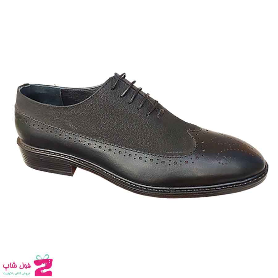 کفش مجلسی  مردانه چرم طبیعی گاوی کد 3023