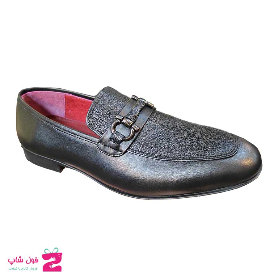 کفش کالج مردانه چرم طبیعی تبریز کد 1838