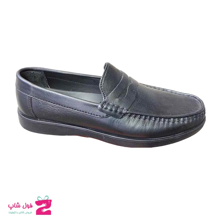 کفش کالج مردانه چرم طبیعی تبریز کد 2824