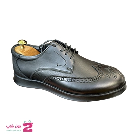 کفش مردانه مجلسی طبی مدل هشترک بندی چرم طبیعی گاوی کد 3351