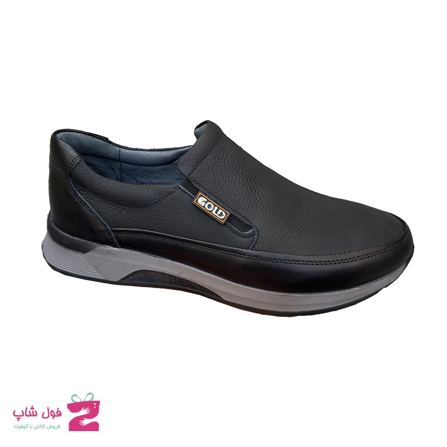 کفش اسپرت مردانه چرم طبیعی گاوی بدون بند کشی گلد تبریز کد 3362