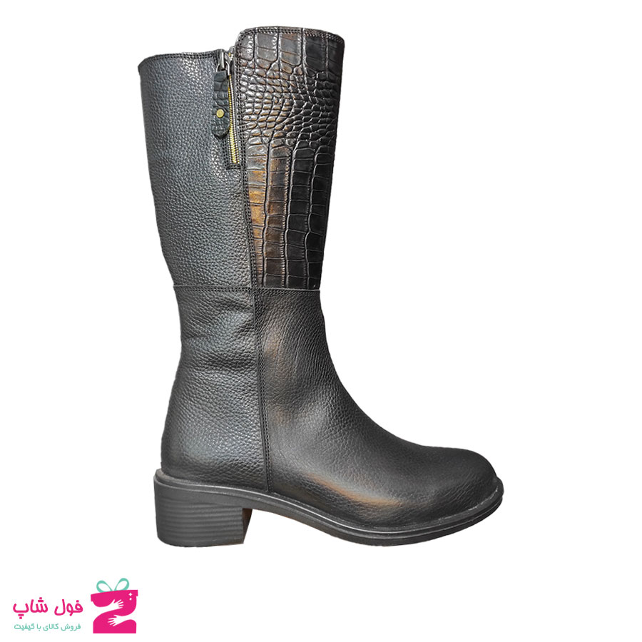 بوت زیر زانو زنانه چرم طبیعی تبریز کد 2161