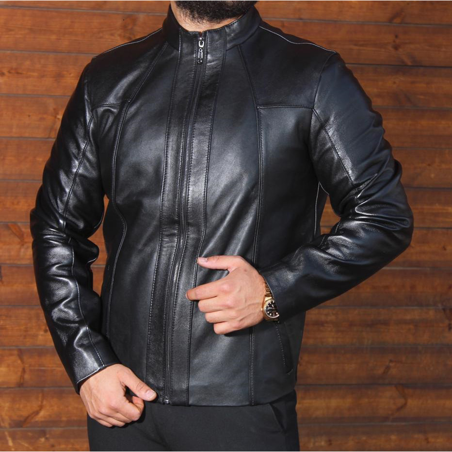 کاپشن مردانه چرم طبیعی تبریز کد 2175
