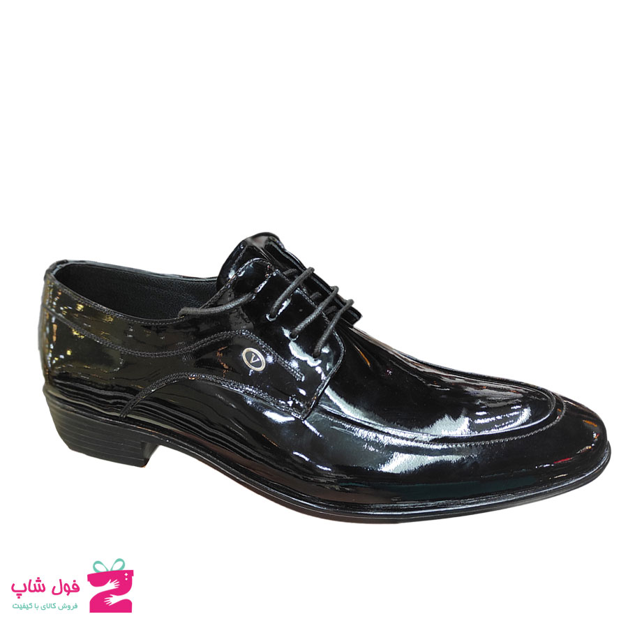کفش مردانه مجلسی ورنی چرم طبیعی  کد 1718