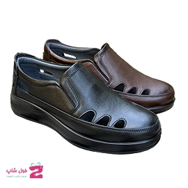 کفش تابستانی طبی راحتی مردانه چرم طبیعی تبریز کد 3462