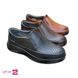 کفش تابستانی  طبی راحتی مردانه  بزرگ پا چرم طبیعی تبریز کد 3463