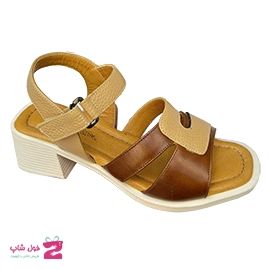 صندل پشت بند پاشنه دار تابستانی زنانه چرم طبیعی  تبریز کد 3458