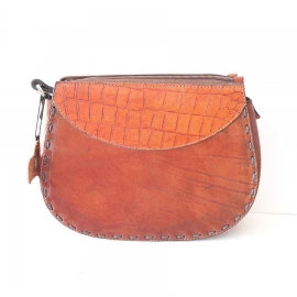 کیف زنانه دوشی چرم طبیعی دست دوز تبریز کد 0101